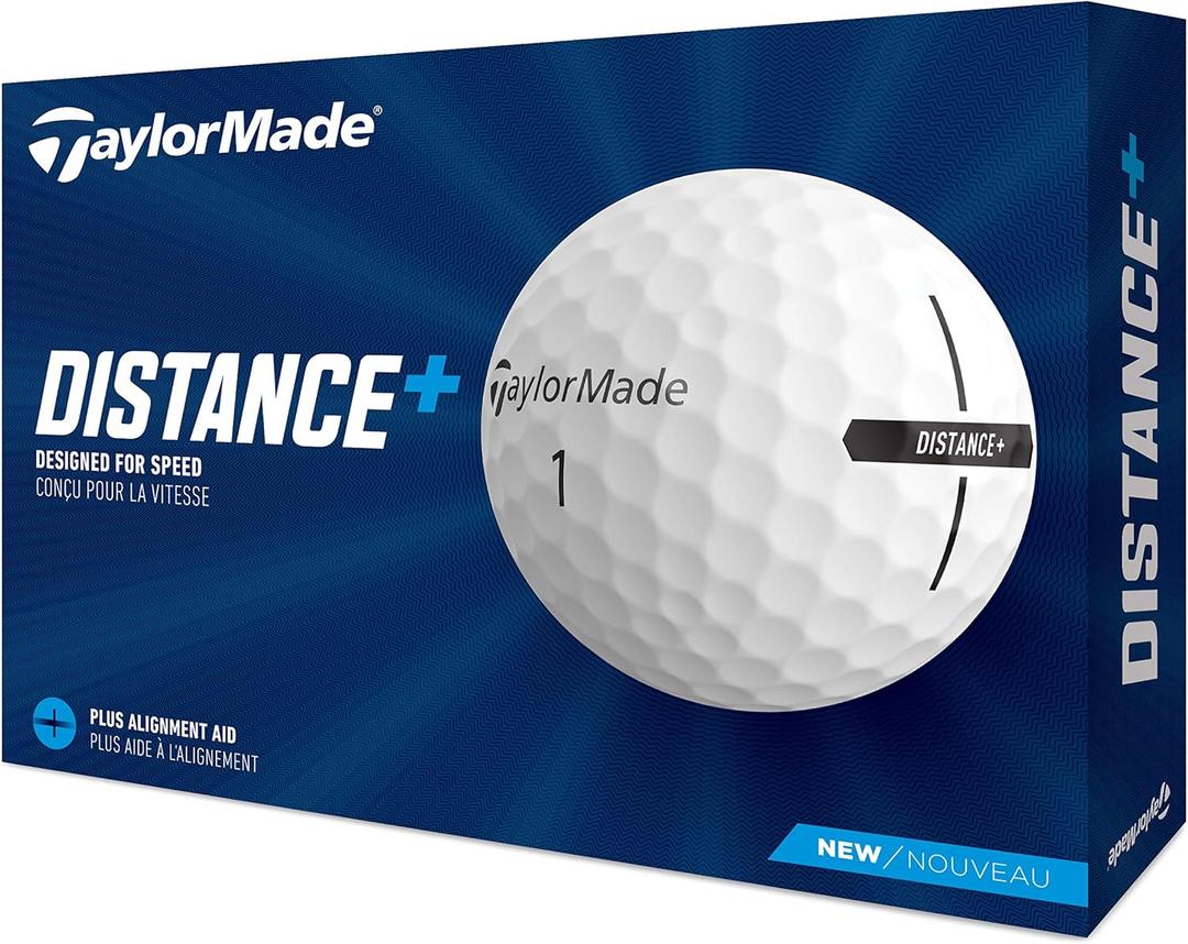 TaylorMade Distance+ Yellow Golf Balls (White)