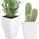 Square Planter Nursery Pots 5.2 Gallon Pots for Plants, Injection Molded Plastic Nursery Pots, Plant Container White 5.2 Gal 10-Pack