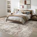 Natunest 10x13 Area Rugs for Living Room Washable Abstract Rug Brown/Grey