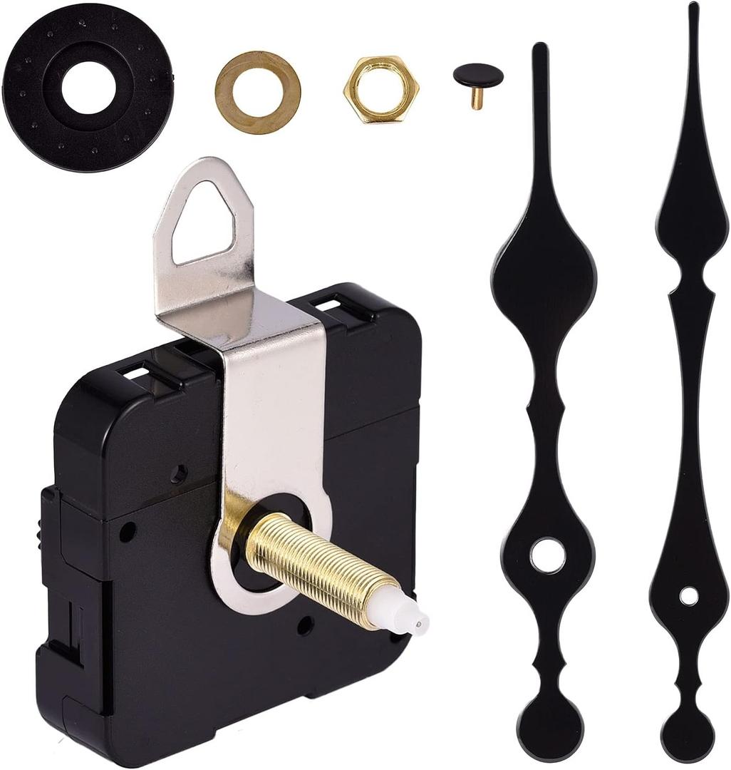 Long Shaft High Torque Hook Quartz Clock Movement - 31MM With 2 PCS Hands, DIY Repair Wall Clock Kit, 1 Set