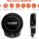 Nuwave Flex Precision Induction Cooktop, 10.25 Shatter-Proof Ceramic Glass, 6.5 Heating Coil, 45 Temps from 100F to 500F, 3 Wattage Settings 600, 900 & 1300 Watts, Black