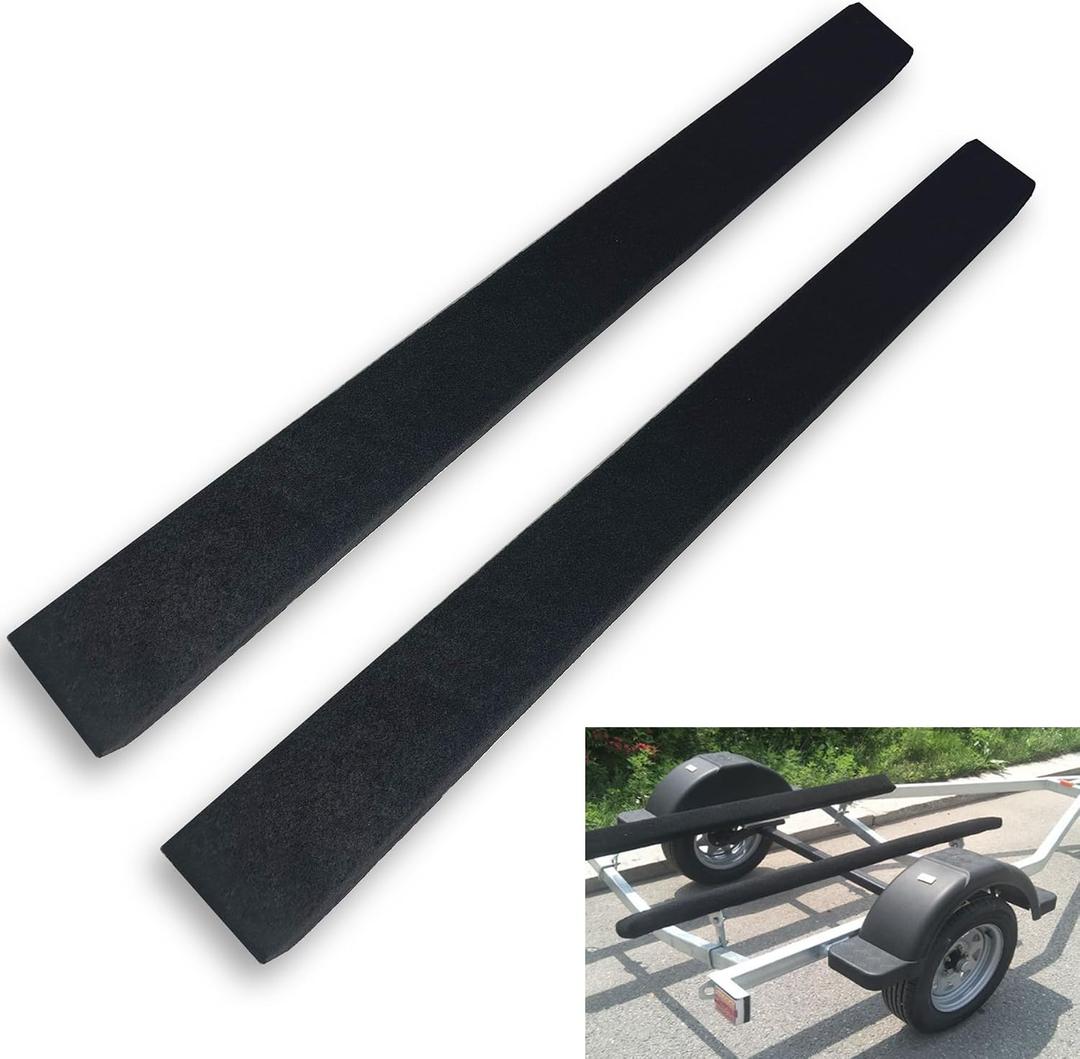 2PCS 2" X 4" X 4' Boat Trailer Bunk Boards, Carpeted Boat Trailer Bunks with Soft Carpet & Marine Grade Lumbed, Boat Trailer Guides Protect Boat During Towing, Black