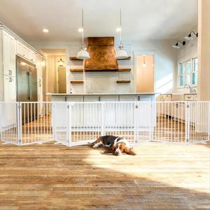Snagle Paw Free Standing Dog Gate, 208" W x 30" H, 8 Panels, White