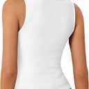 Rooscier Women's Lace Patchwork Sexy Deep V Neck Knitted Vests Undershirt Camis Tank Tops (White, S)