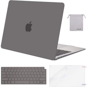MOSISO Compatible with MacBook Air 13 inch Case M1 Chip 2021-2018 Release A2337 A2179 A1932, Plastic Hard Shell&Keyboard Cover&Screen Film&Storage Bag for MacBook Air 13.3 inch Case, Gray