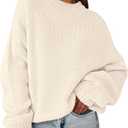Women's Fall Oversized Sweaters Dressy Casual Long Sleeve Chunky Knit Winter Pullover Tops 2026 Holiday Outfits, L