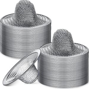 Shimeyao 100 Pcs 2.75 Mesh Sink Strainers Stainless Steel Drain Strainer Mesh Shower Drain Hair Catchers for Bathroom Kitchen for Lavatory Balcony Laundry Mop Pool RV Sink