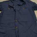 Jecson Boys Dress Shirts Short Sleeve Button Down Cotton Boys Collared Shirt with Pockets Dark Blue 7-8y