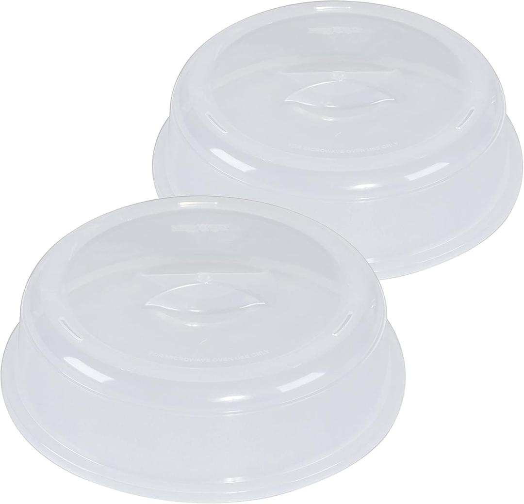 Nordic Ware BPA-free and Melamine Free Plastic Splatter Microwave Cover, 10-Inch (Set of 2), Clear