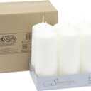 Stonebriar Unscented White Tall Pillar Candles, 80 Hour Burning Candle Pillars, Perfect for Decor, Weddings, Emergencies 3" X 8", 6 count