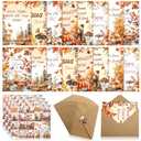 Motiskyy 80 Sets Fall Thanksgiving Cards with Envelopes and 4 Sheets Stickers Religious Christmas Christian Scriptures Autumn Holidays Exchange Greeting Cards for Lovers Friends Family Gifts