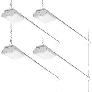 Barrina BS84 LED Shop Lights for Workshop 4FT, 84W, 10000LM, 5000K Linkable Light Fixture for Garage, Basement, Hanging or Flush Mount, 4 Packs, White