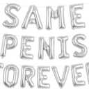 2 x 16 Inches Same Forever Balloons Hanging Banner Decorations, Silver Aluminum Foil Letter Balloons for Wedding Bachelorette Bridal Shower Hen Party Supplies