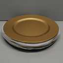 ZEAYEA 12 Pack Gold Charger Plates, 13 Inch Plastic Round Dinner Charger Plates for Wedding Party, Elegant Tabletop Decor