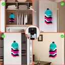 2pcs Hat Organizer for Baseball Caps Hold Up to 32 Hats, Self-Adhesive Caps Organizer Storage Rack for Wall Display Hanger for Door Closet and Bedroom (Black)