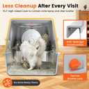 XL Stainless Steel Litter Box with Lid, Flip-Top Hood, Gray