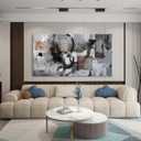 Pogusmavi Black Abstract Canvas Wall Art Pictures for Living Room Gray and White Wall Decoration Artwork for Walls Pictures for Bedroom Wall Decor Neutral Painting Canvas Prints Office Posters 2040IN