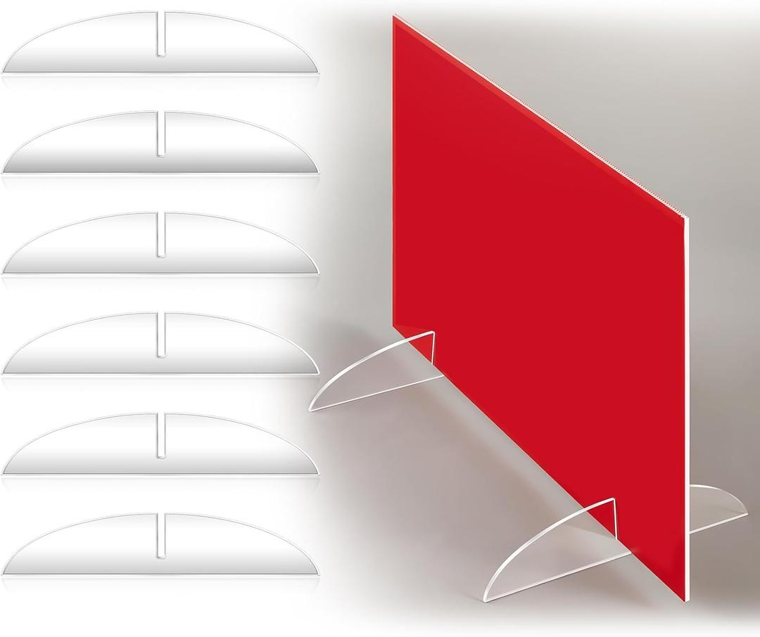 Tessco for you 5 Pcs Acrylic Poster Board Stand Holder for Display 11.81 x 2.36 Table Top Foam Board Stand 1/4" Thick Media for Single-sided & Double-sided Graphics Home Office Restaurant Store Menus