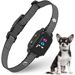 Anti-Bark Collar for Small Dogs, No Shock Anti Barking Collars with 7 Sensitivities, 3 Adjustable Modes Beep & Vibration, IP67 Waterproof - Effective & Humane, Premium Black
