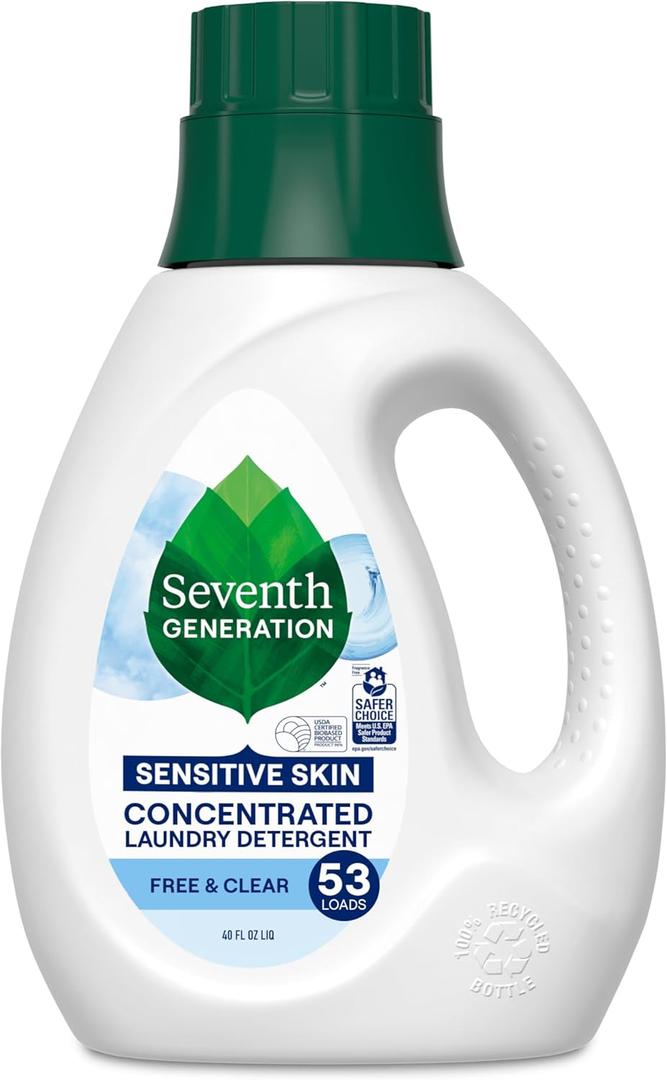 Seventh Generation Concentrated Laundry Detergent Liquid Free & Clear Fragrance Free 40 oz (40 Fl Oz (Pack of 1))