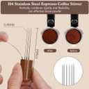Y-Step 51mm Espresso Tamper Set, 30 lb Consistent Pressure Calibrated Coffee Tamper with Spring Loaded, Silicone Mat, Coffee Stirrer Espresso Distribution Tool, Wooden Barista Kit for Espresso Machine, Brown