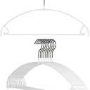 Mawa by Reston Lloyd Euro Ultra Light/Thin Series, Non-Slip Space Saving Clothes Hanger with Bar & Hook for Pants and Skirts, Style 42/PTU, Set of 9, White