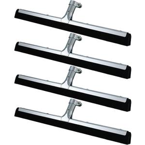 Lasnten 4pcs Double Foam Floor Squeegee for Concrete Industrial Floor Scrubber Stainless Steel Cleaning Squeegee with Rubber Heavy Duty Broom EVA Foam Blade for Garage Window Pool (18 Inch)
