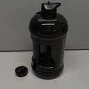 Hydro Gallon® - 1 Gallon Water Bottle Jug with Insulated Sleeve and Straw Lid, Handle, Time Marker, Pocket, Shoulder Strap. Daily Intake Leakproof BPA free Large Big Bottle Men. 128oz (Black)