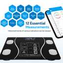 Bluetooth Smart Scale for Body Weight - Measures Weight, BMI, Body Fat, Muscle Mass | Bluetooth Sync to Fitness Apps | Accurate Home Health Monitor