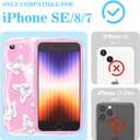 2 x Compatible for iPhone SE/8/7 Case, Pretty Butterfly Print Three-Dimensional Wave Clear Case for Girls Women, Soft Full Package Anti-Fall Cover for iPhone SE/8/7, White Butterfly