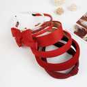 7 PCS Fashion Headbands for Women Floral Vintage Wide Headband Cute Pearl HeadBand Twisted Red Hair Bands for Girls Hair Non Slip Hair Accessories (Red)