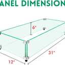 Fire Pit Wind Guard, 31" x 12" Square Tempered Glass Wind Shield for Firepit & Fire Table, Thick Glass and Easy Installation with Included Tools, Airflow Management for Stable Flame