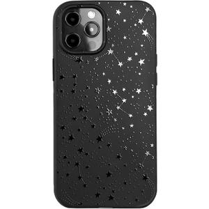 Matte Black Case Compatible with - iPhone 16 Plus - Pretty Constellation Protective Shockproof Phone Cover Bumper Night Sky Starry TPU Rubber Silicone Celestial Aesthetic Design for Girls Women