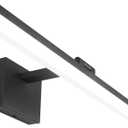 SOLFART 24 inch LED Modern Black Bathroom Vanity Lights Over Mirror Vanity Lighting Fixtures for Bath Matt Black Bathroom Light fixtures Bar (Black- Non Dimmable)