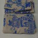 Blue Toile Curtains for Living Room 84 Inch Length 2 Panels Set Linen Toile de Jouy French Country Vintage Victorian Window Curtain Drapes for Bedroom Rod Pocket