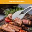 2 Pcs Tongs for Serving Food, Serving Tongs Stainless Steel Buffet Tongs Mini Tongs Bread Clip Food Tongs Scissors Shape Salad Steak Clip for Baking Barbecue Fried
