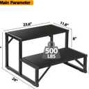 Hot Tub Step 500LBS Capacity Spa Side Step 2-Step Stairs Edge Spa Step 24 Outdoor RV Step Ladder Support Step Stool Pool Ladder Heavy Duty Steel Pedal