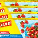 Glad Zipper Freezer Storage Plastic Bags, Gallon, 40 Count, Pack of 4 