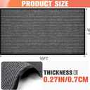 MYFAMIREA Commercial Floor Mat 3' x 16' Extra Large Front Door Industrial Rug Heavy Duty Brush Step Entrance Mat Weather Utility Rug with Non Slip Rubber Backing Low Profile for Entryway,Charcoal Grey