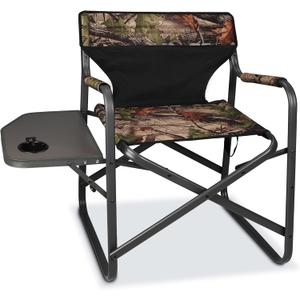 Directors Camping Chairs-Lightweight Folding Lawn Chairs with Side Table-Outdoor Foldable Camp Chair for Hunting Fishing Travel-Camouflage,Heavy Duty Support 300lbs