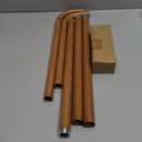 Wrap Around Curtain Rods Wood, Blackout Heavy Duty Curtain Pole for Windows 28 to 48 Inch, 1" Decorative Room Darkening Curved Boho Drapery Rod (Wood/Unique Design/All Metal)