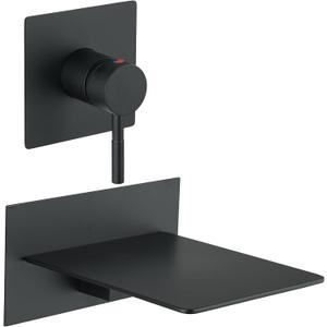 BWE Waterfall Tub Faucet Wall Mount Tub Filler Matte Black High Flow Brass Bathroom Bathtub Faucets with Single Handle