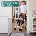 Babelio Baby Gate for Stairs, Kitchen & Doorways, 26-43" W 28" H No Bottom Bar| Easy Installation| One-Handed Operation| Auto-Close| Hardware Mount (Drill Needed) Safety Dog/Pet Gate Indoor *White, 28" H, 26-43" W-Standard