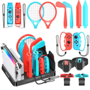 Switch Sports Accessories Kit with Storage Station - Compatible with Switch/OLED & Joy-con, Ideal for Family Sports Party Game Organization Nintendo 3DS&2DS Wii U PS3 Interactive Gaming Figures