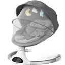 KIDINIX Baby Swings for Infants, Bluetooth Infant Swing with Music Speaker, 3 Seat Positions, 3 Speeds for Newborn Boy Girl, Indoor & Outdoor Use, Black
