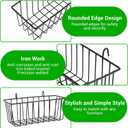 12 Pcs Wire Baskets, Wall Grid Panel Hanging Baskets for Storage and Display in Kitchen Bathroom Home Decor Supplies, No Drilling, Black