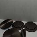 COVLON Drink Table, Carved Table Top Martini Table, Small Side Table, Weighted Base Pedestal Table for Living Room, Bedroom, Bathroom, Brown