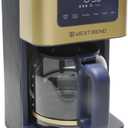 West Bend Timeless 12-Cup Programmable Coffee Maker with Brew Strength Selector for Hot and Iced Coffee, Includes 1-4 Cup Brew Option and Permanent Filter