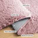 Fluffy Washable Area Rug, Shaggy Carpet for Living Room, Bedroom, 5' W 7' L, Pink