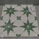 Dureidos Peel and Stick Floor Tiles: 11.8"x11.8" Self-Adhesive Easy to Install Tile Sticker, Waterproof Vinyl Flooring for Bathroom, Kitchen, Bedroom, 10PCS Covering 10 sq ft Green and White